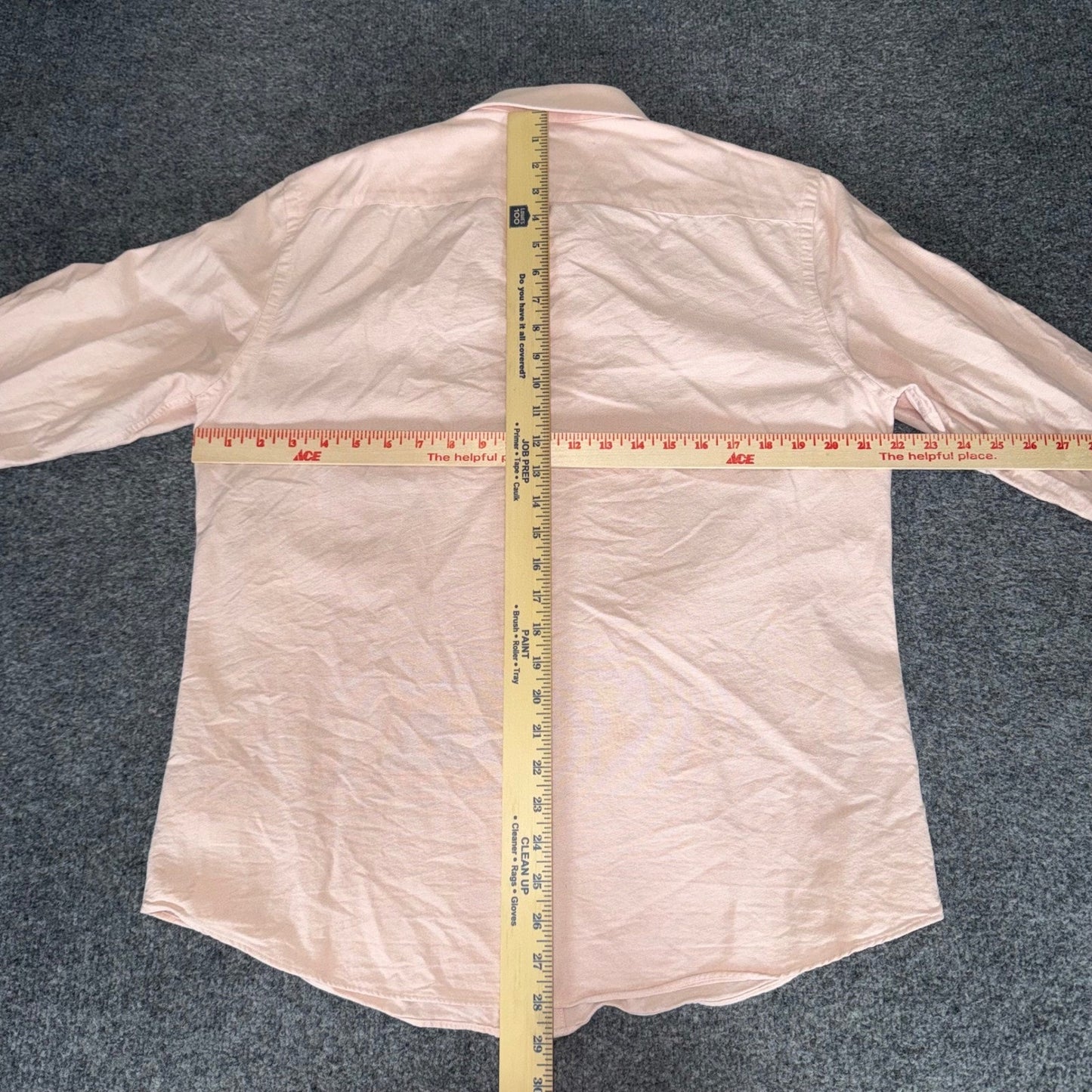 UNTUCKit Men Large Slim Fit Peach Pink Cotton Button Up Oxford Shirt Long Sleeve