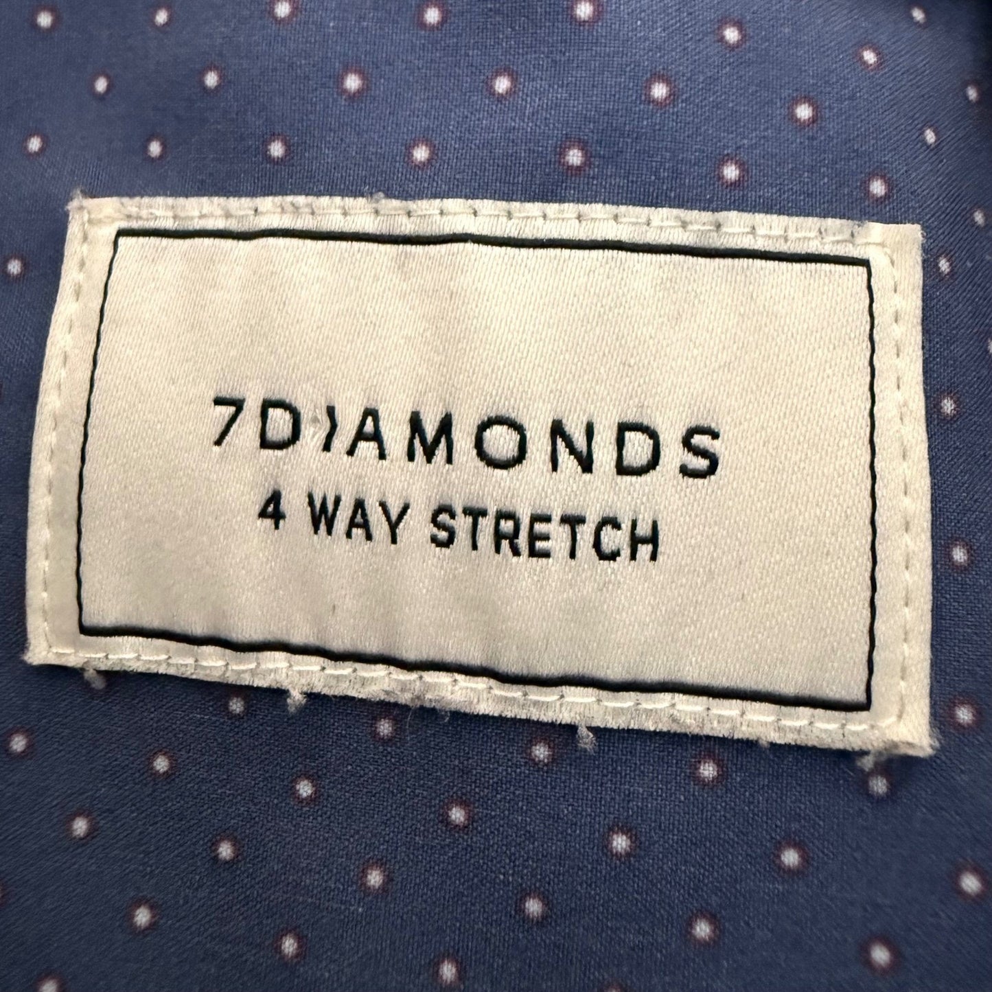 7 Diamonds Shirt Men L Blue Floral Short Sleeve Button Down 4 Way Stretch Casual