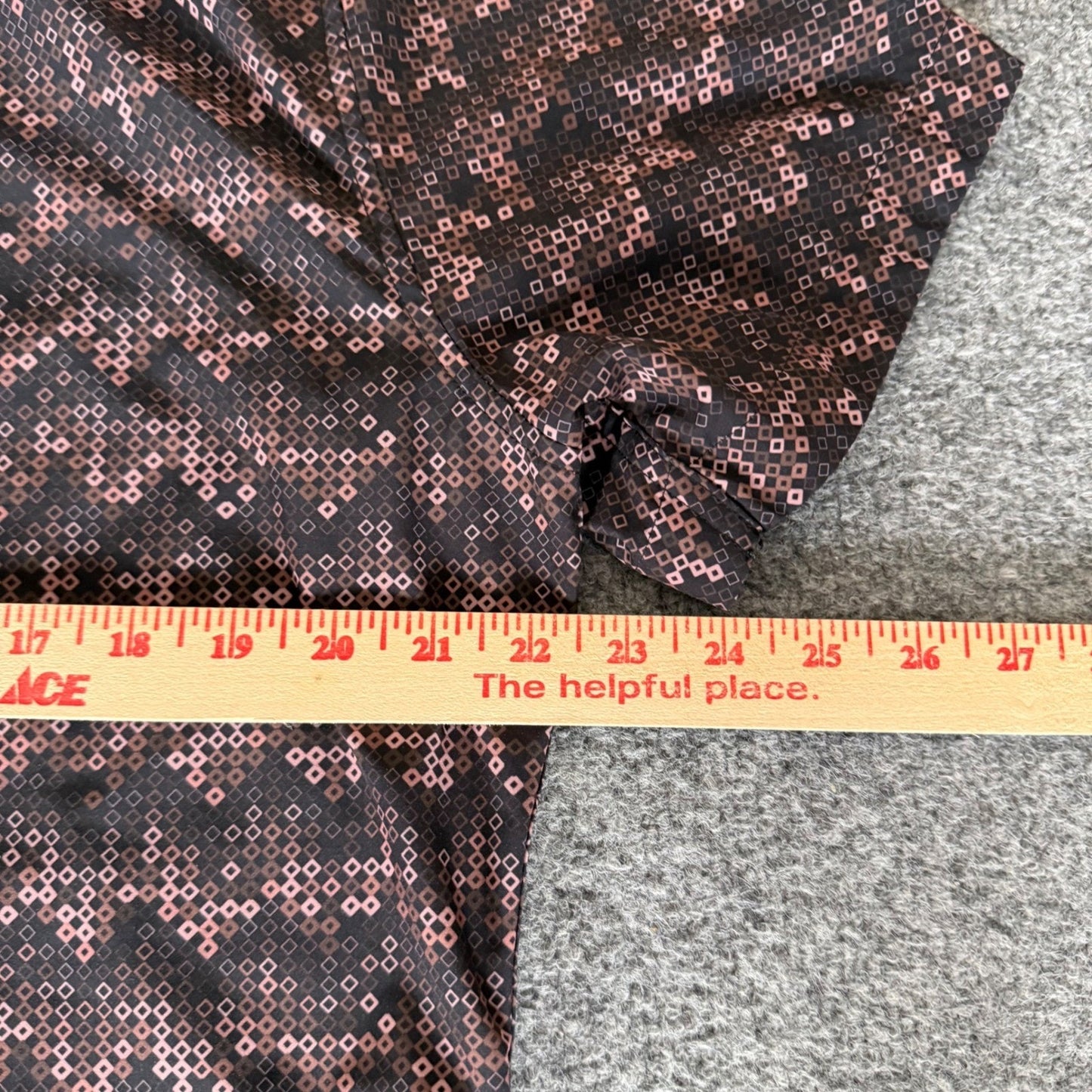 7 Diamonds 4-Way Stretch Shirt Men Large Geometric Short Sleeve Button Up Casual