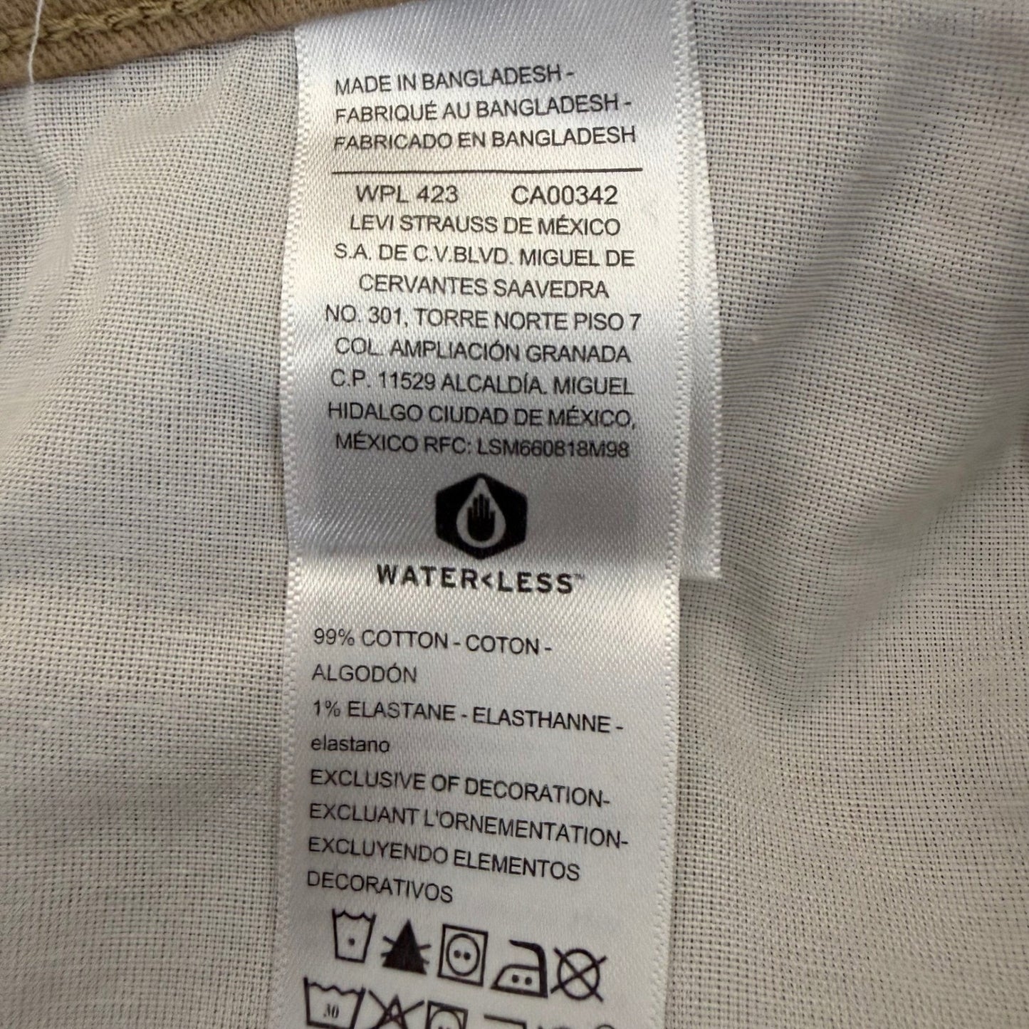 Levi Strauss Signature Mens Carpenter Pants Tan Flex Canvas 36x36 NWT Workwear