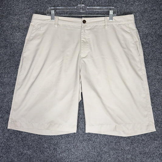 Adidas Golf Chino Shorts Mens 39 Beige Climalite Performance Stretch Lightweight