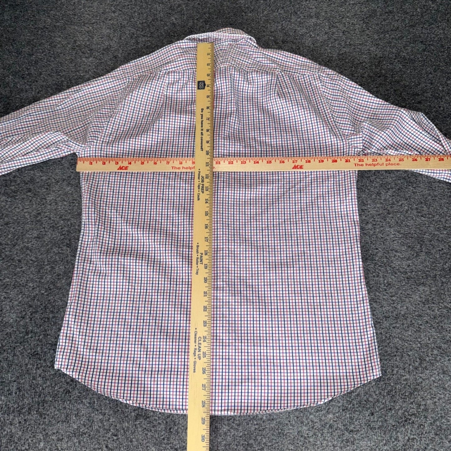 Charles Tyrwhitt Men 16/34 Slim Fit Tattersall Check Cotton Dress Shirt Red Blue