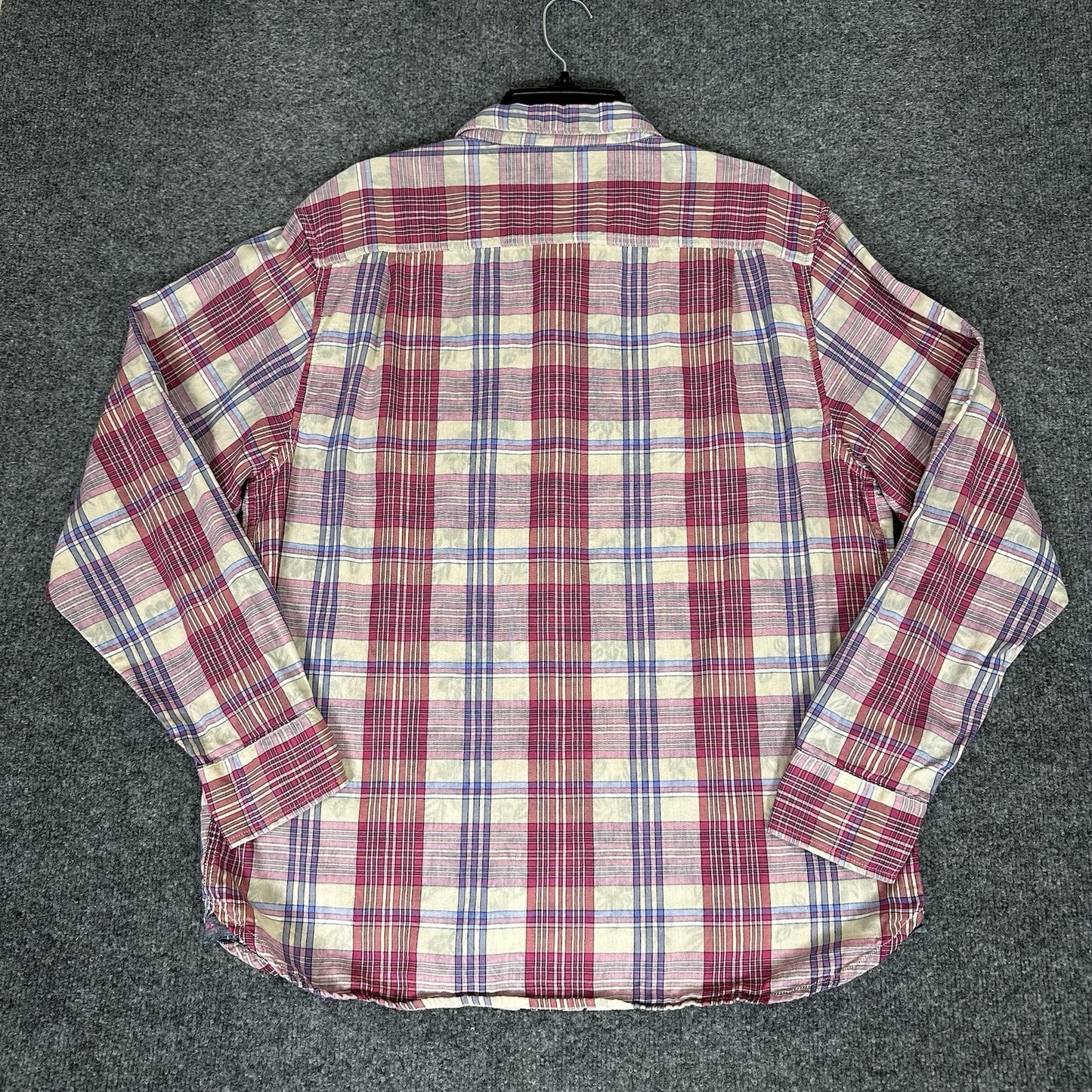 Tommy Bahama Shirt Men's Large Purple Plaid Long Sleeve Button Up Casual Preppy