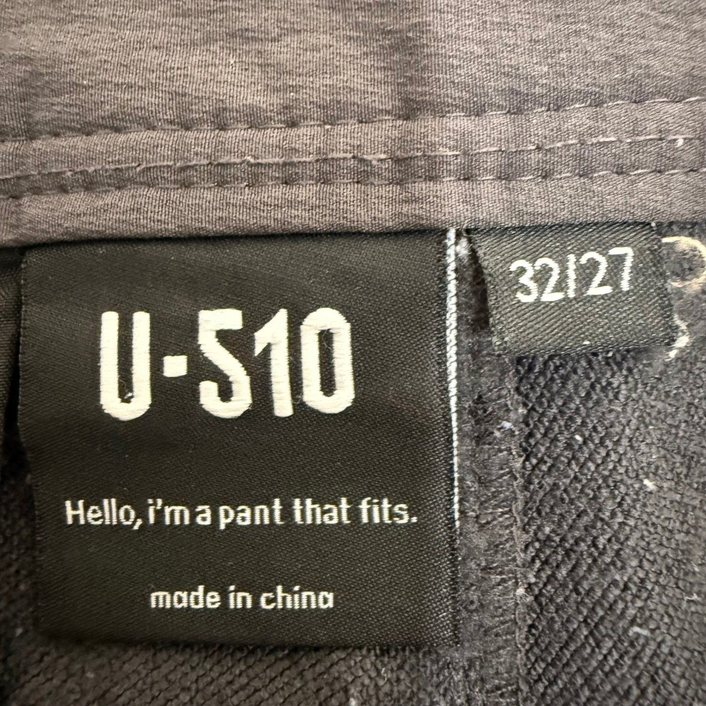 U-510 Mens Technical Performance Stretch Pants Charcoal Gray 32x27 Travel Chino