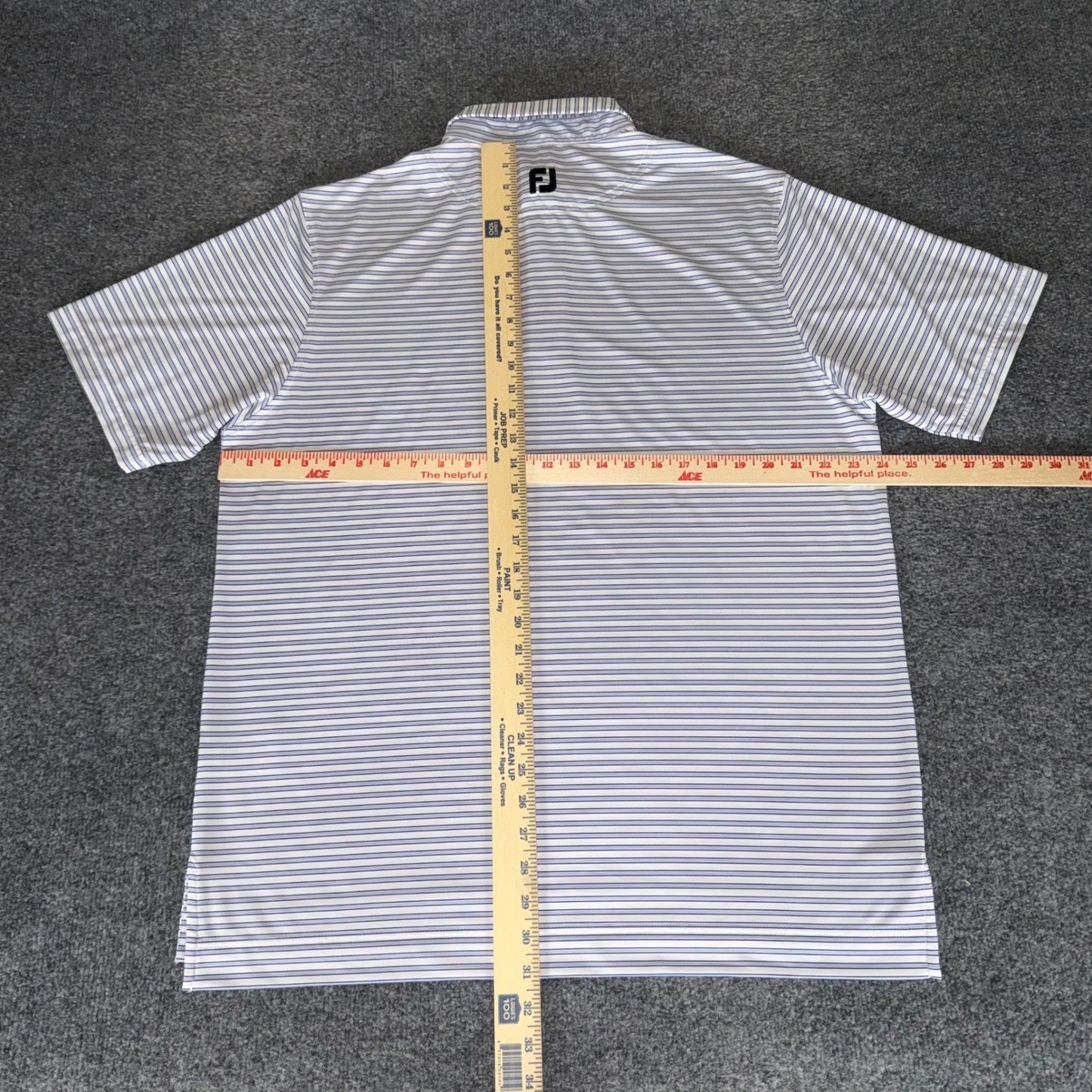 FootJoy Polo Shirt Mens Large Blue Striped Golf Short Sleeve Athletic Casual Top