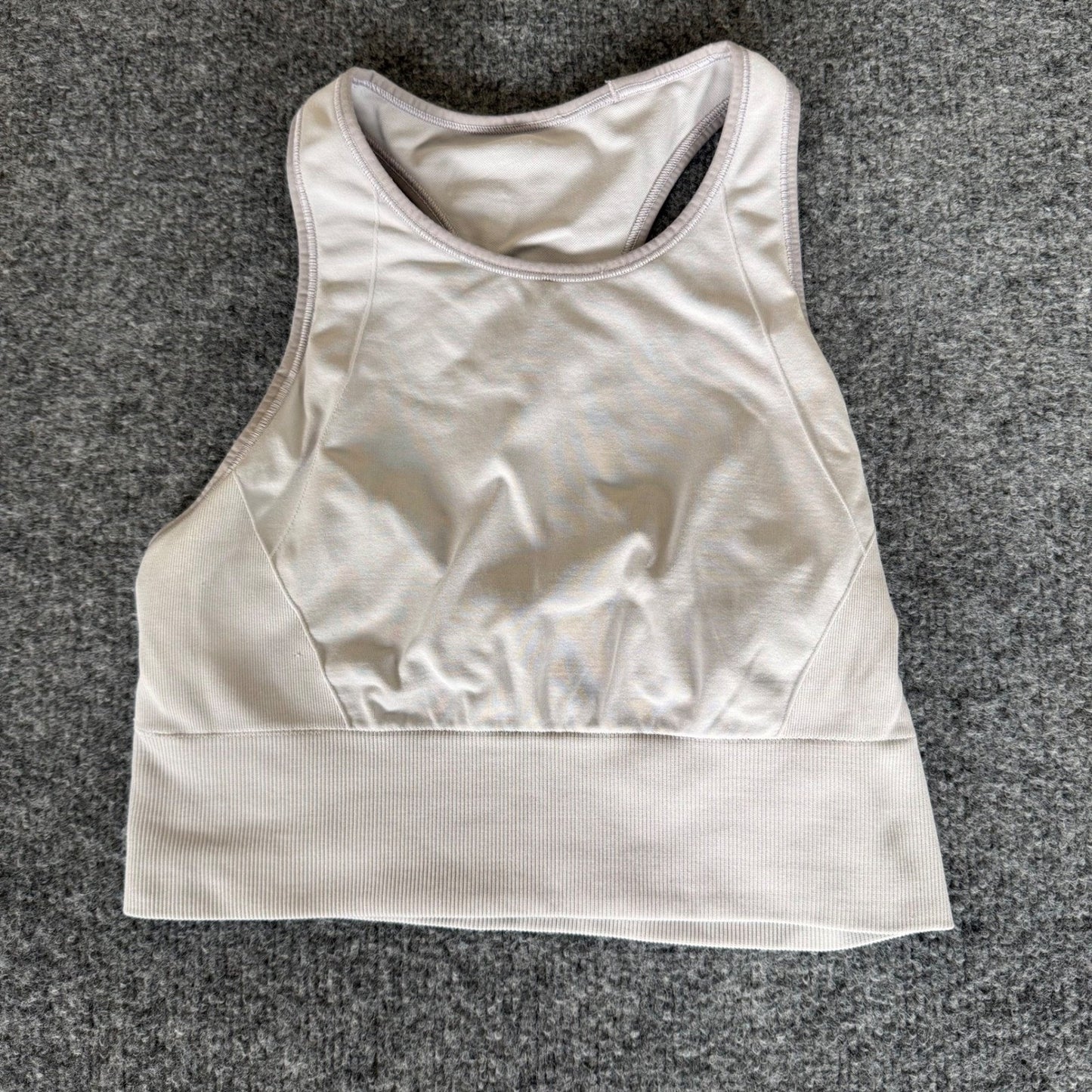 Lululemon Ebb to Train Bra Tank Top Racerback Women Size 8 Gray Athletic Workout