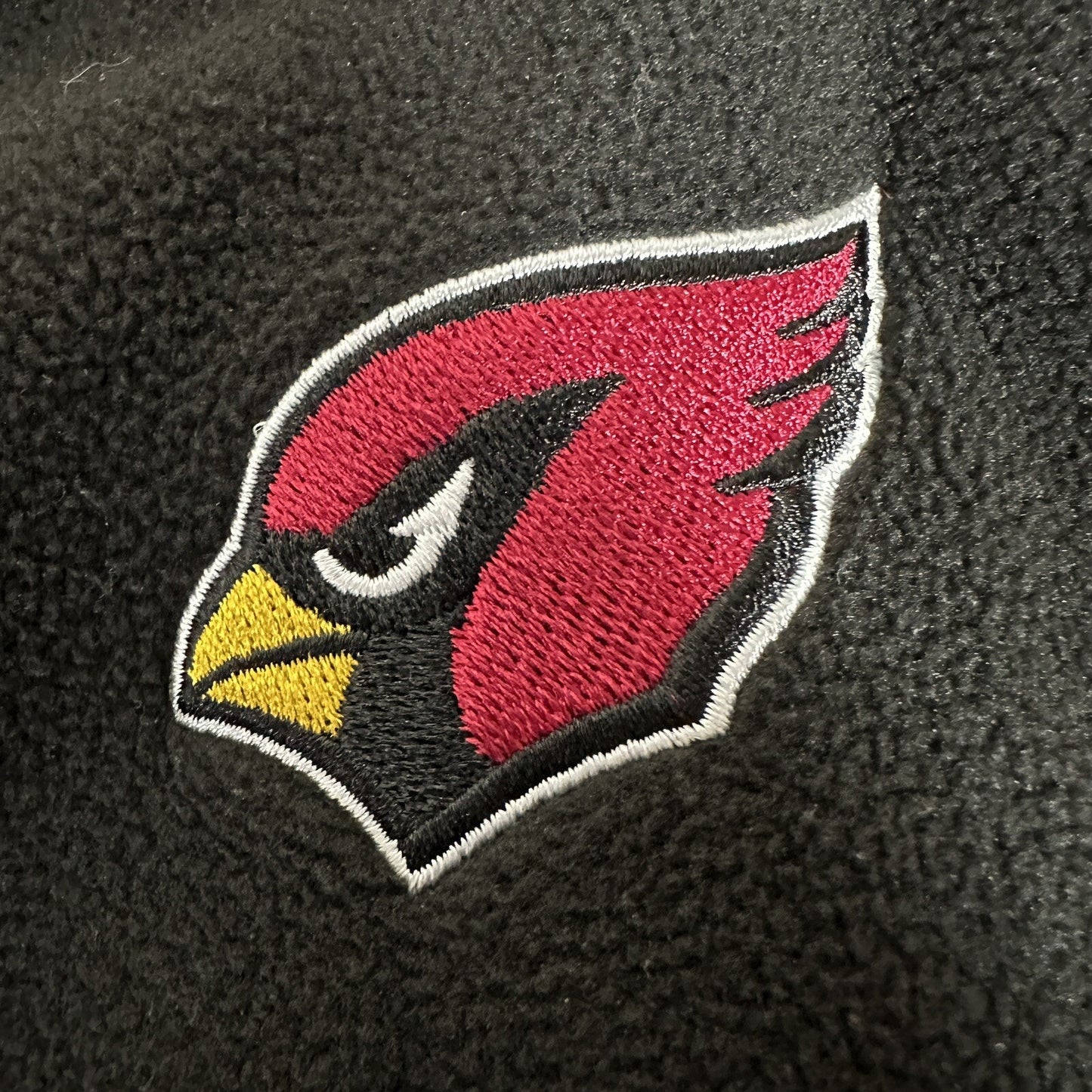 Arizona Cardinals Fleece Vest Mens Small Black Red NFL Football Full Zip Adult