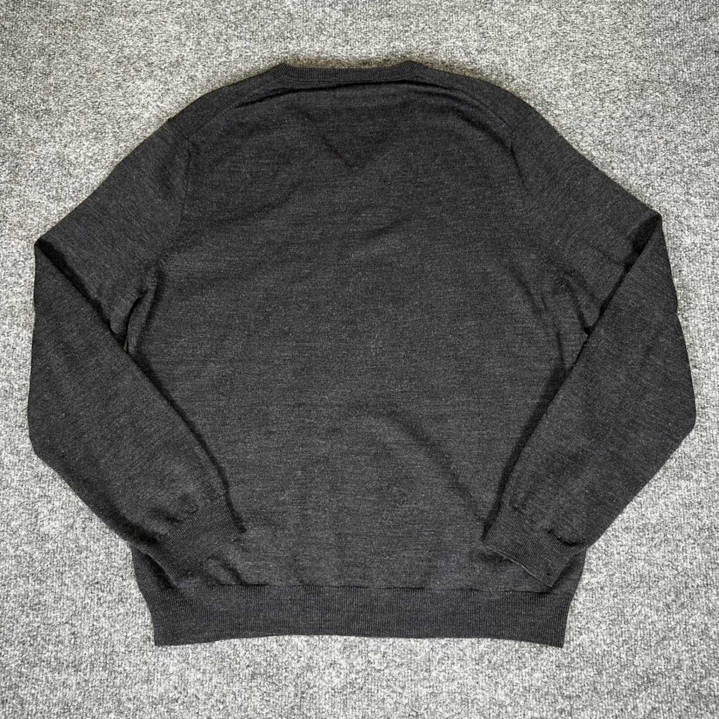 J.Crew Merino Wool Sweater V-Neck Pullover Soft Knit Gray XL