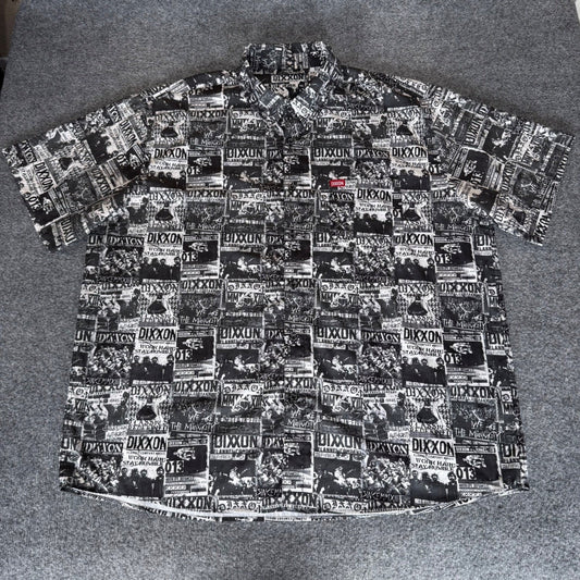DIXXON Flannel Co Mens 4XL Short Sleeve Button Up Shirt AOP Punk Rock Skate Moto