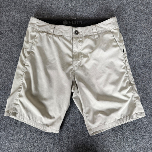 Vuori Aim Short Men Size 28 Khaki Tan Stretch Performance Chino Golf Travel V368