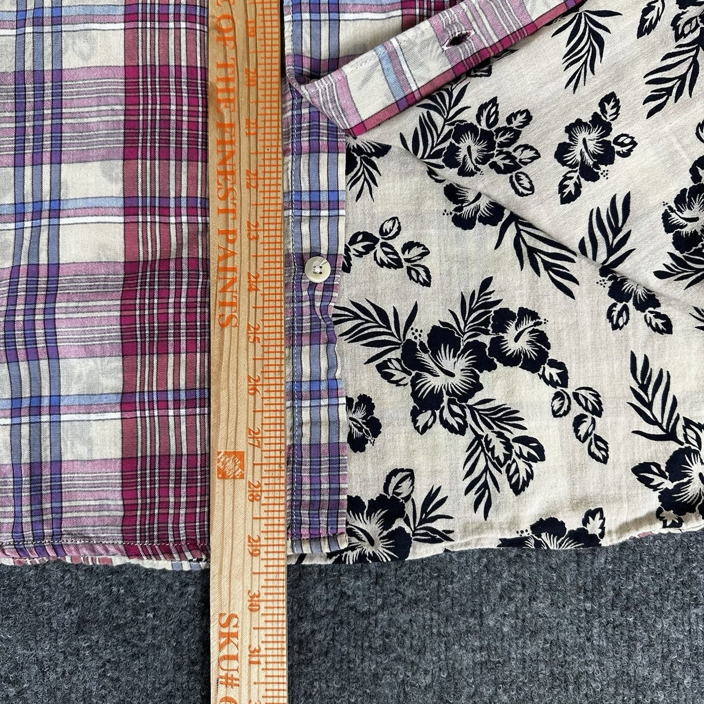 Tommy Bahama Shirt Men's Large Purple Plaid Long Sleeve Button Up Casual Preppy