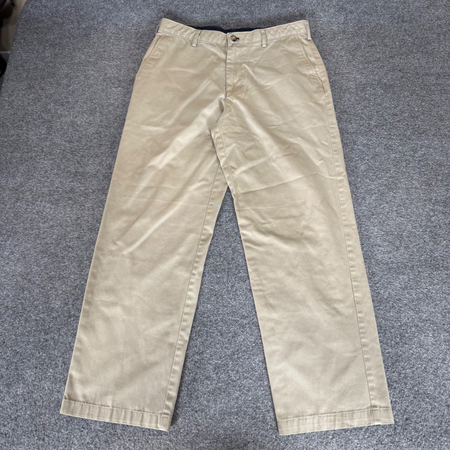 Croft & Barrow Mens Khaki Chino Pants 32x29 Tan Flat Front Straight Leg Workwear