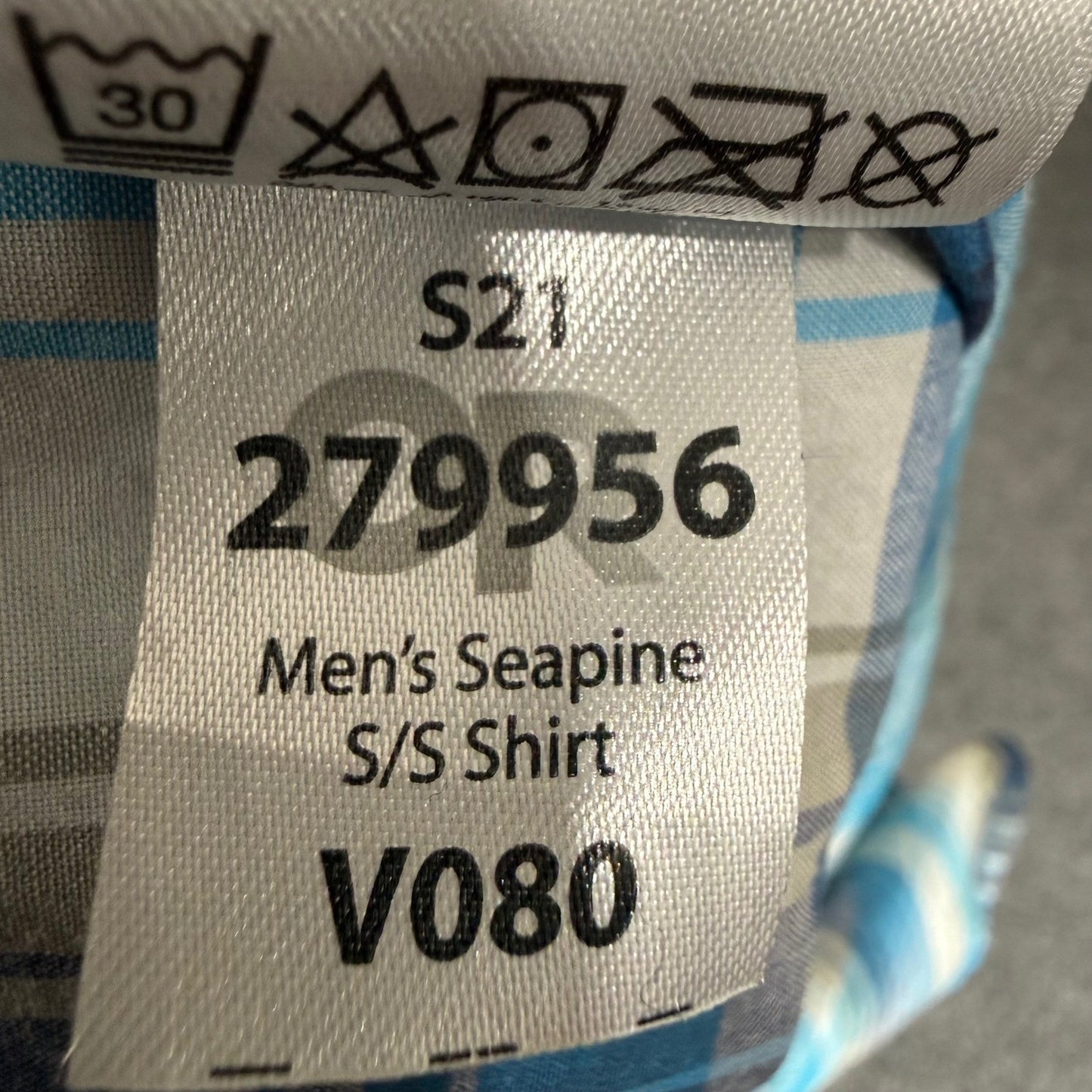 Outdoor Research Seapine Mens Shirt Medium Blue Plaid Short Sleeve Button Up