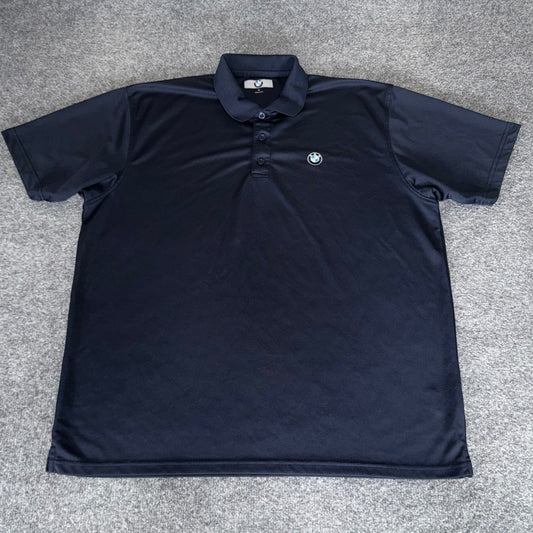 BMW Mens XL Navy Blue Short Sleeve Polo Shirt Automotive Lifestyle Casual