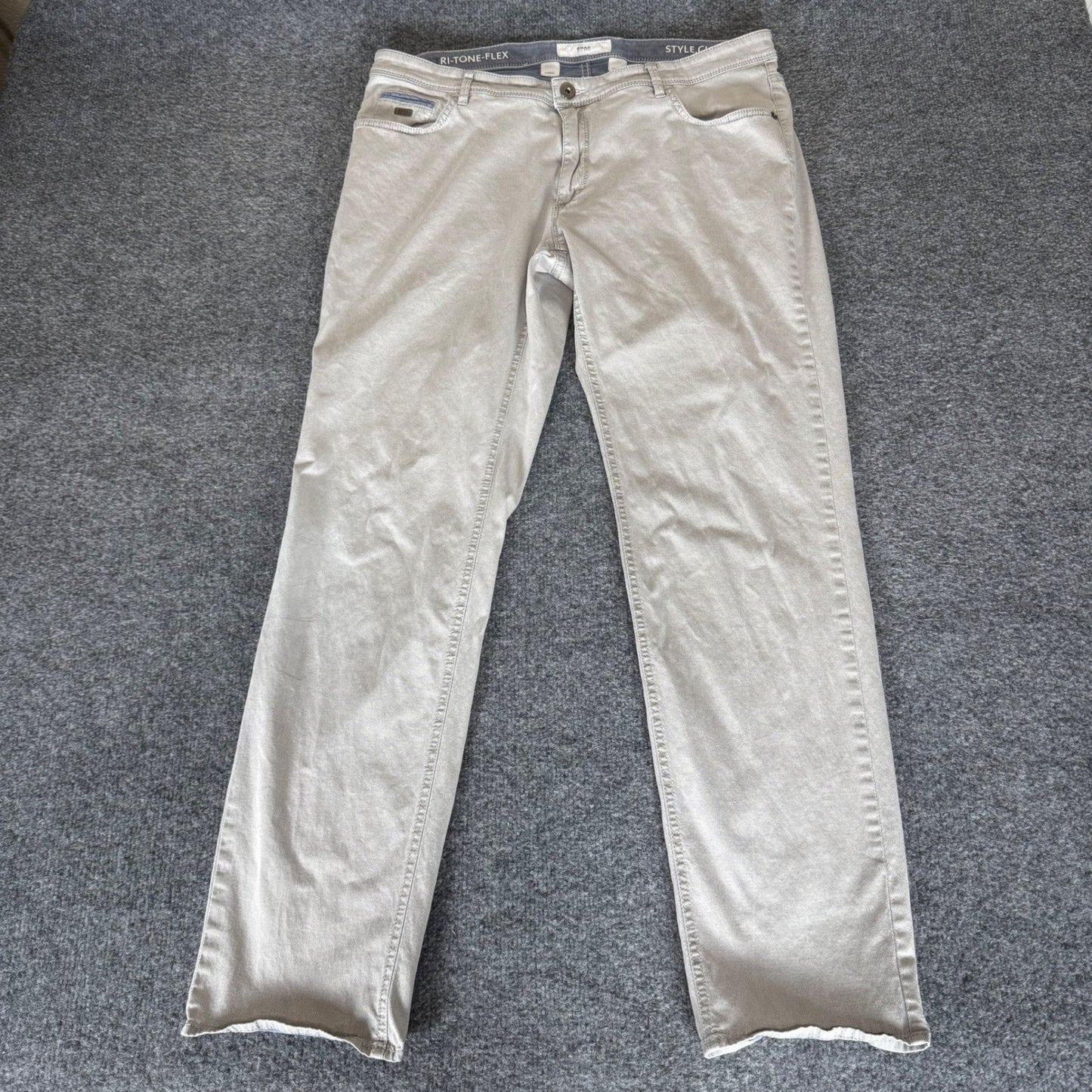 Brax Chuck Pants Mens 38x32 (Fits 36x31) Gray Stretch Chino Casual Modern Fit