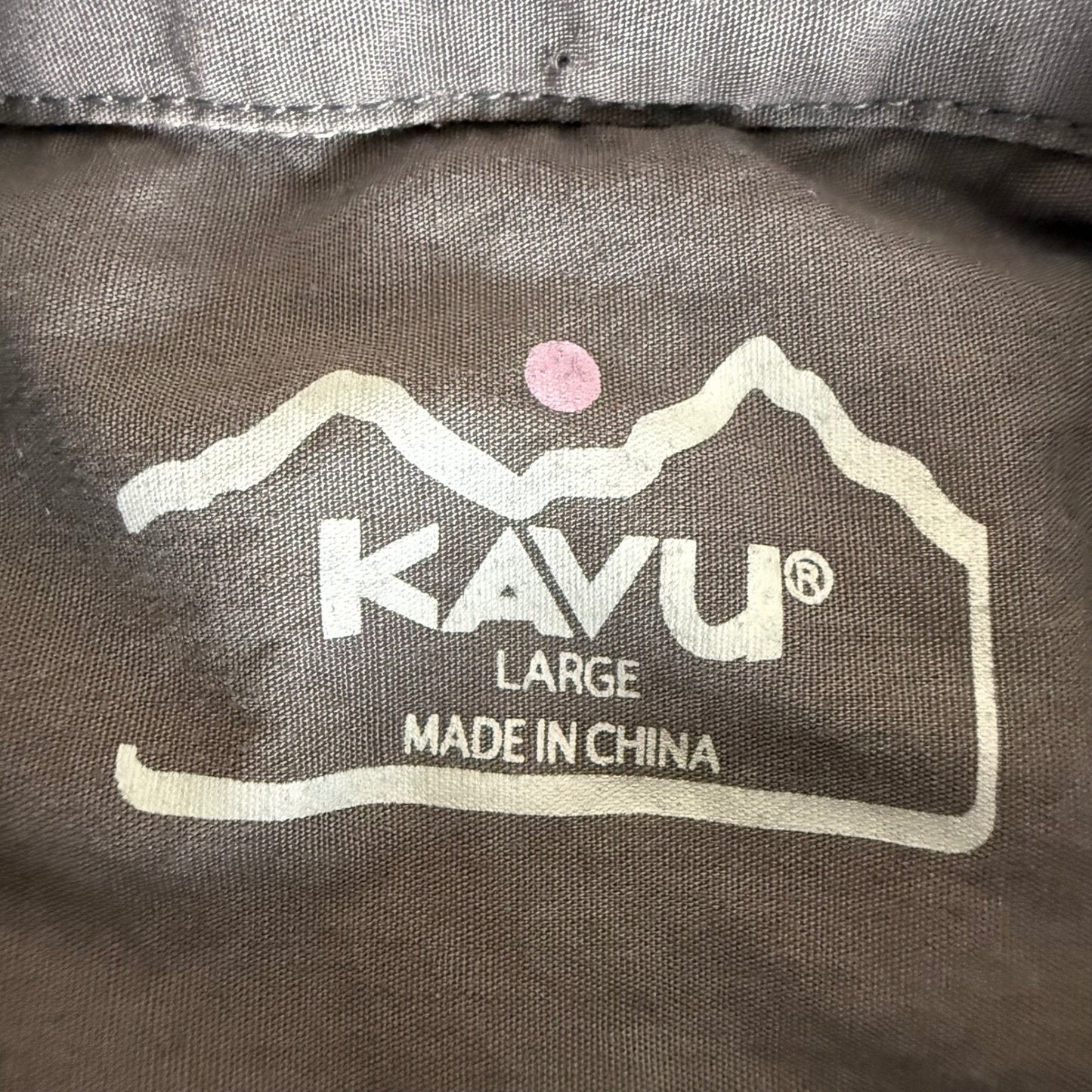 KAVU Shirt Mens Large Plaid Short Sleeve Button Up Casual Hiking Outdoor