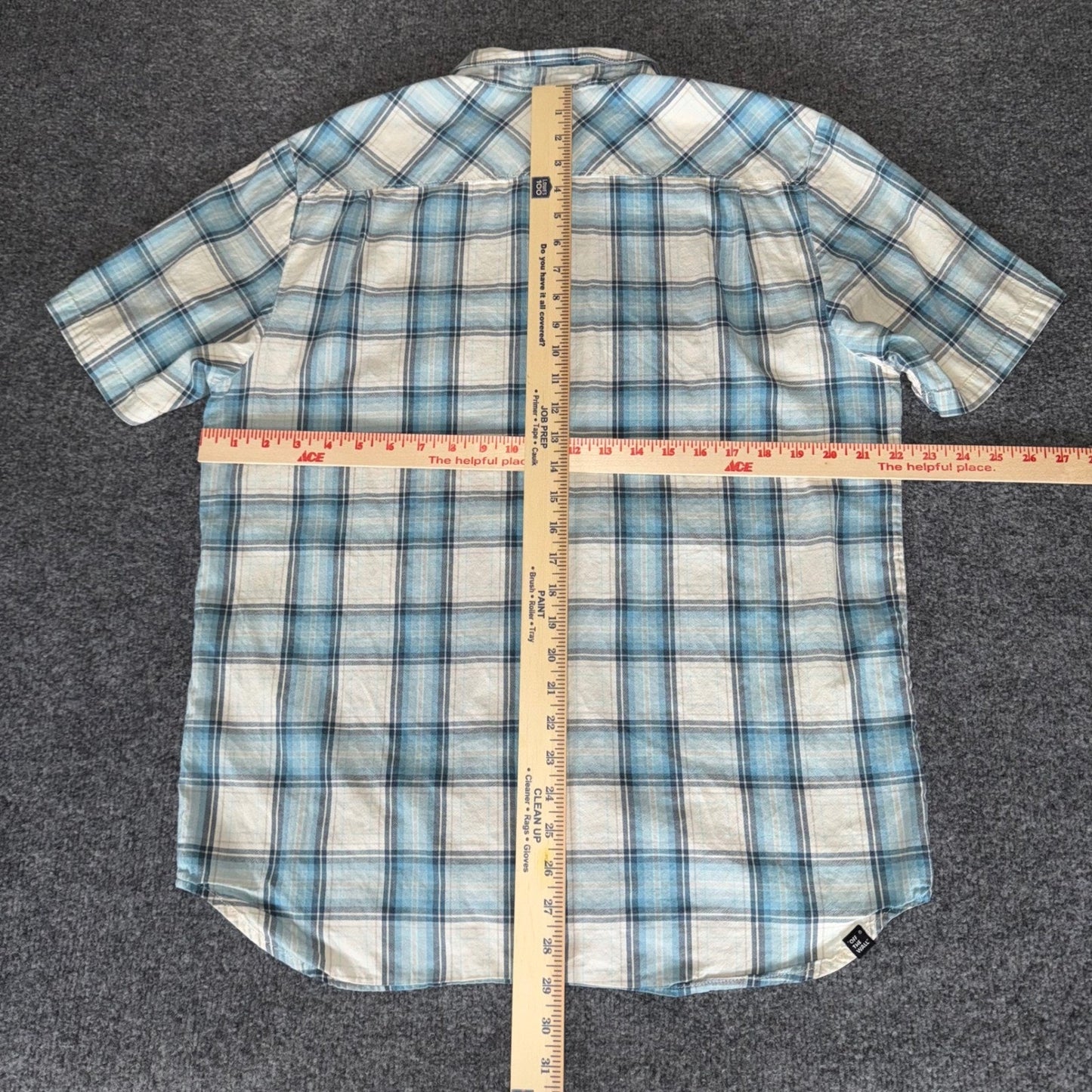 Vans Shirt Mens Large Blue Plaid Short Sleeve Button Up Casual Skate Y2K Grunge