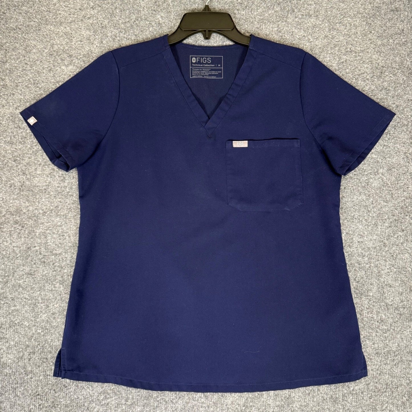 FIGS Catarina Scrub Top Medical V-Neck Short Sleeve Nursing Women's Blue Medium