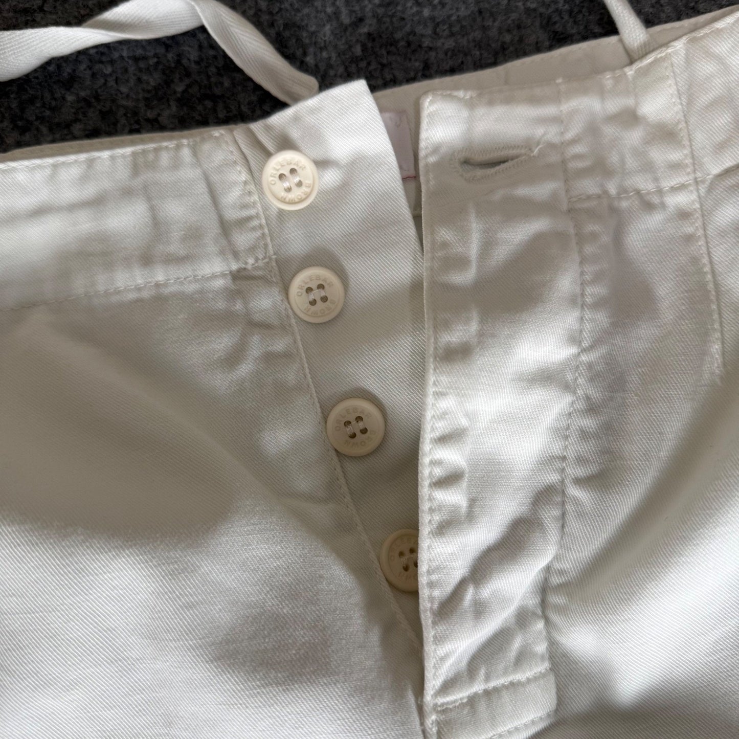 Orlebar Brown Swin Short Mens 34 White Button Fly Drawstring Beach Casual Resort