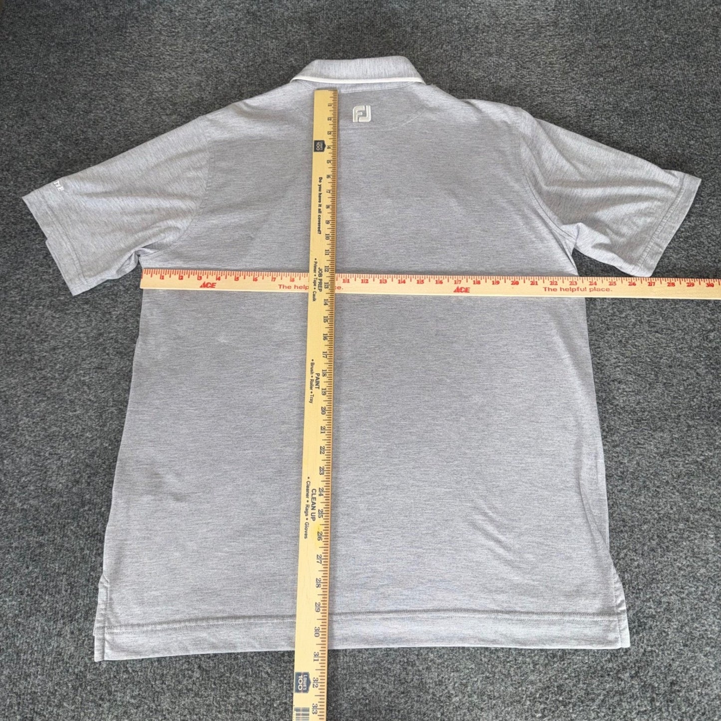 FootJoy Mens XL Gray Athletic Fit Golf Polo Shirt Short Sleeve Stretch Casual