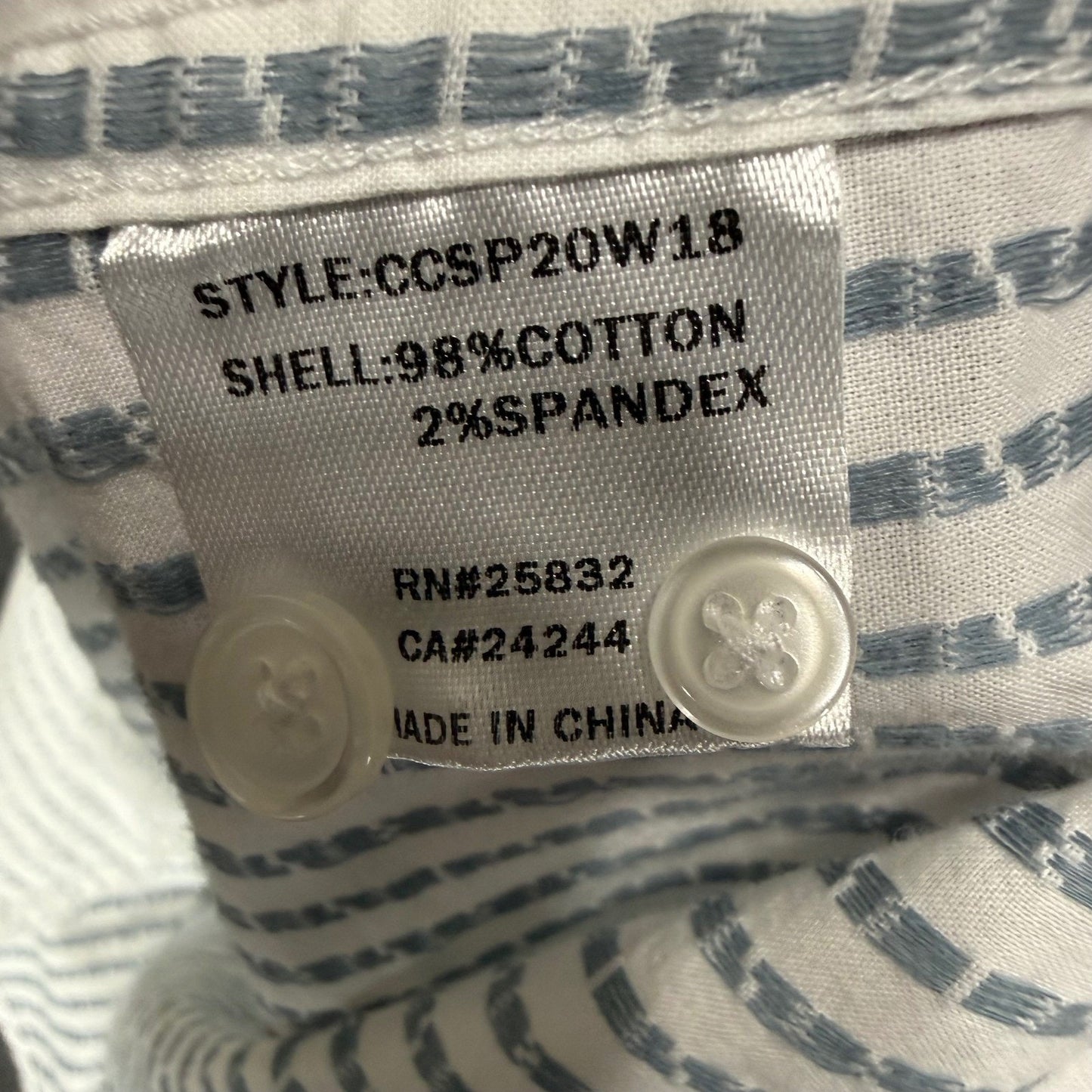 Cody James Core Shirt Mens Large White Seersucker Short Sleeve Button Up Western