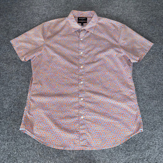 Bonobos Floral Shirt Mens Large Stretch Slim Fit Short Sleeve Button Up Casual