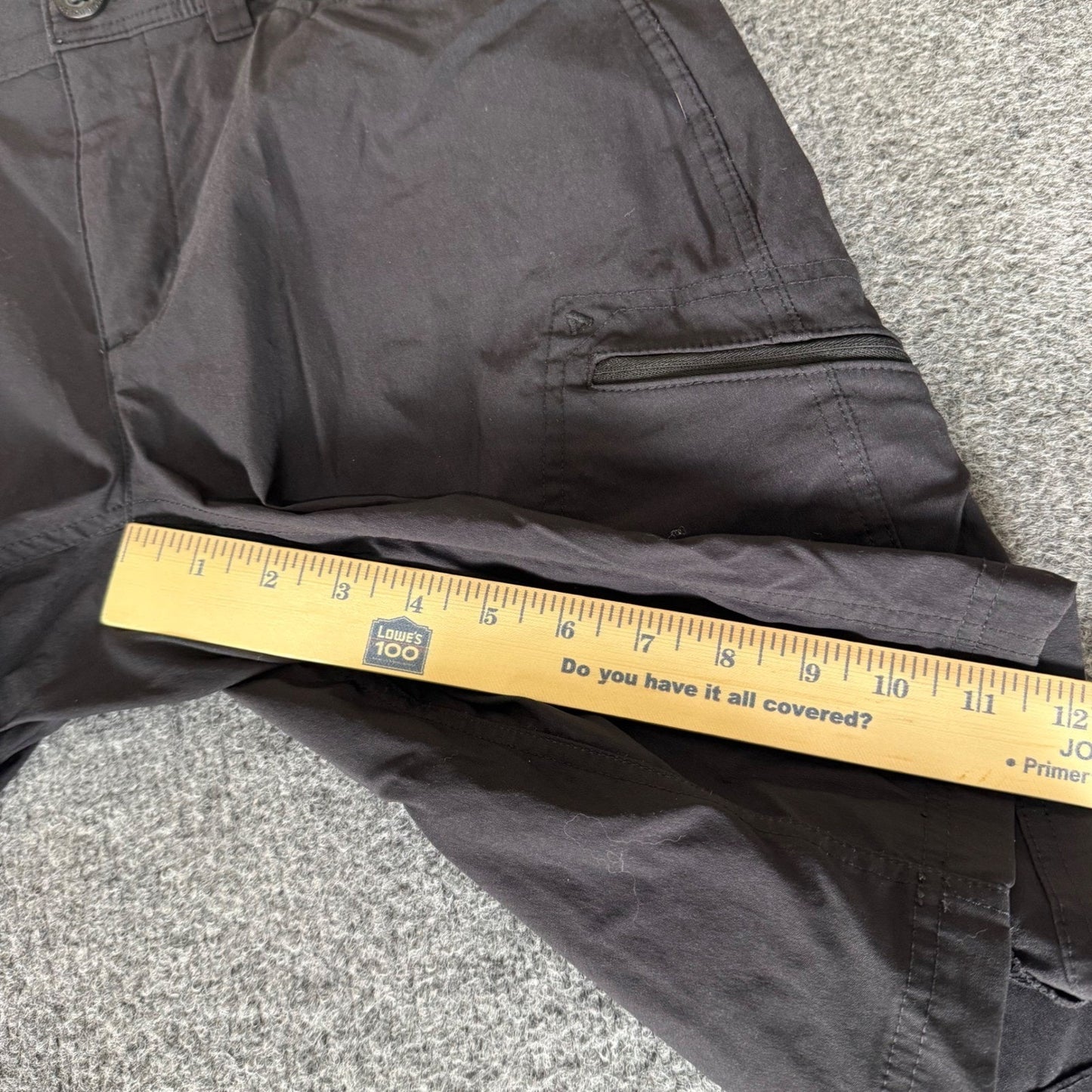 Eddie Bauer First Ascent Mens 34 Black Outdoor Hiking Shorts Nylon Stretch Cargo