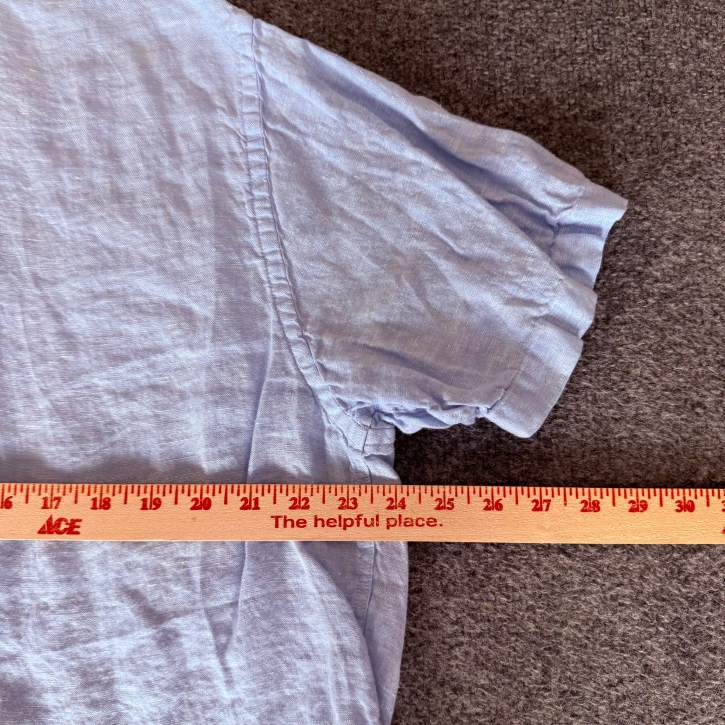 Brooks Brothers 1818 Regent Fit Mens XL Light Blue 100% Linen Short Sleeve Shirt