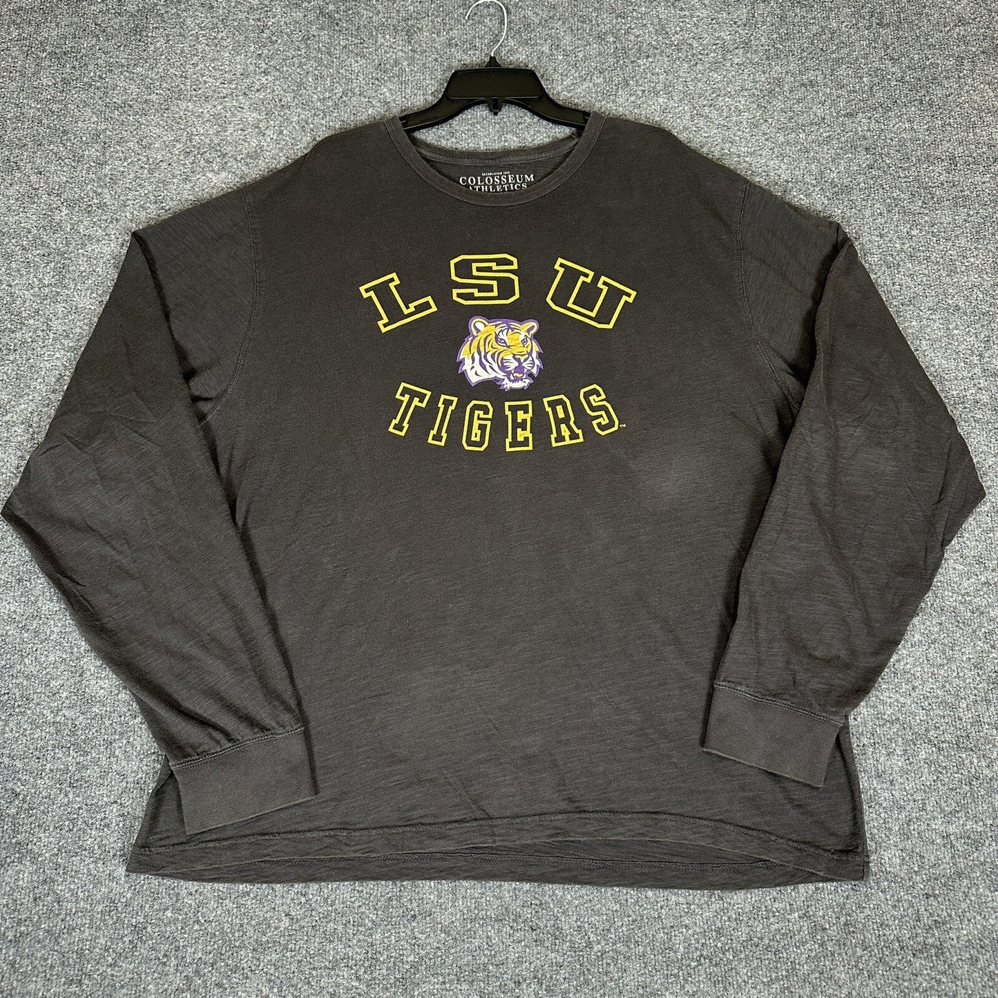 LSU Tigers T-Shirt Mens 2XL Grey Long Sleeve Short Sleeve Football Cotton Adult