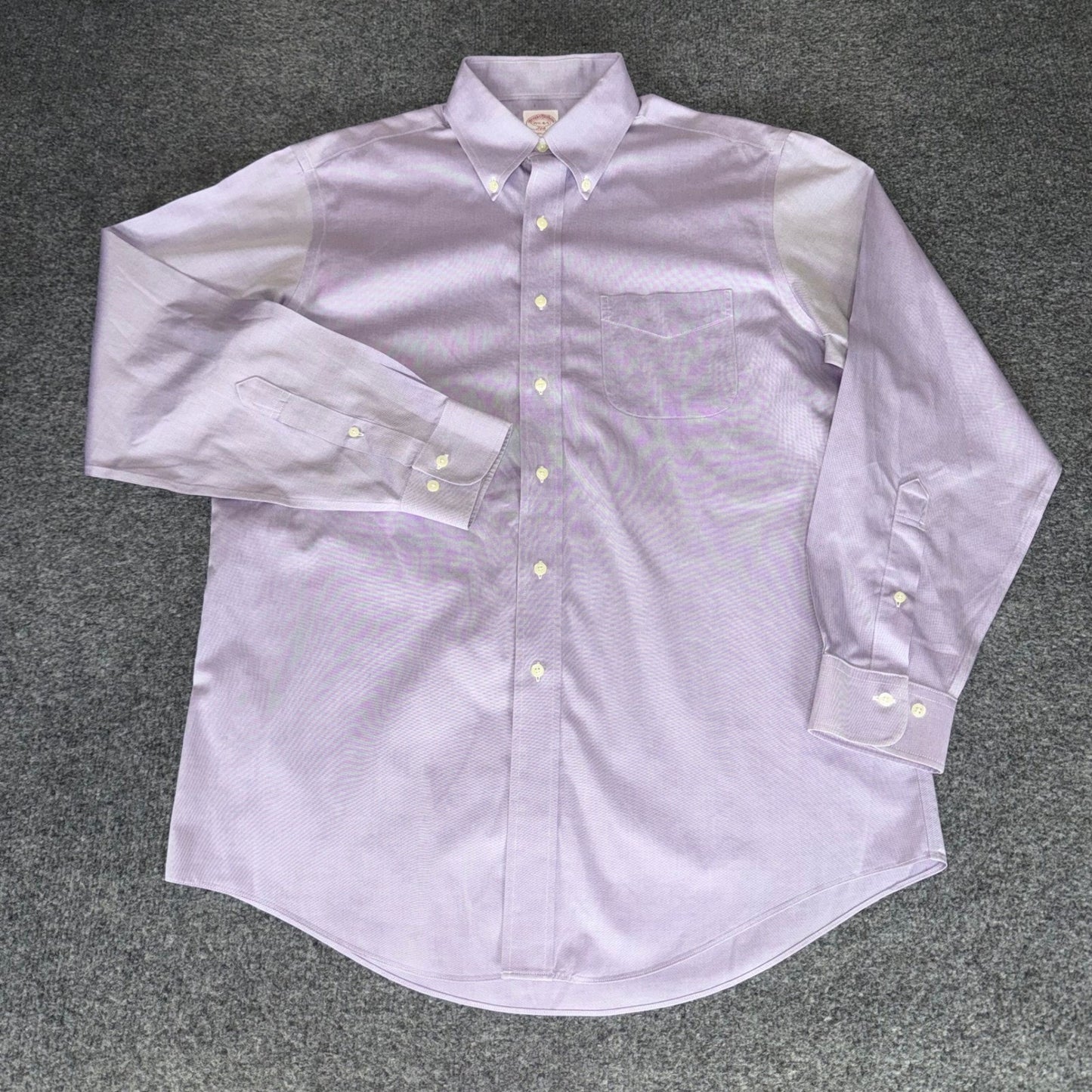 Brooks Brothers 346 Mens Purple Non-Iron Cotton Button Down Shirt Regular 15.5