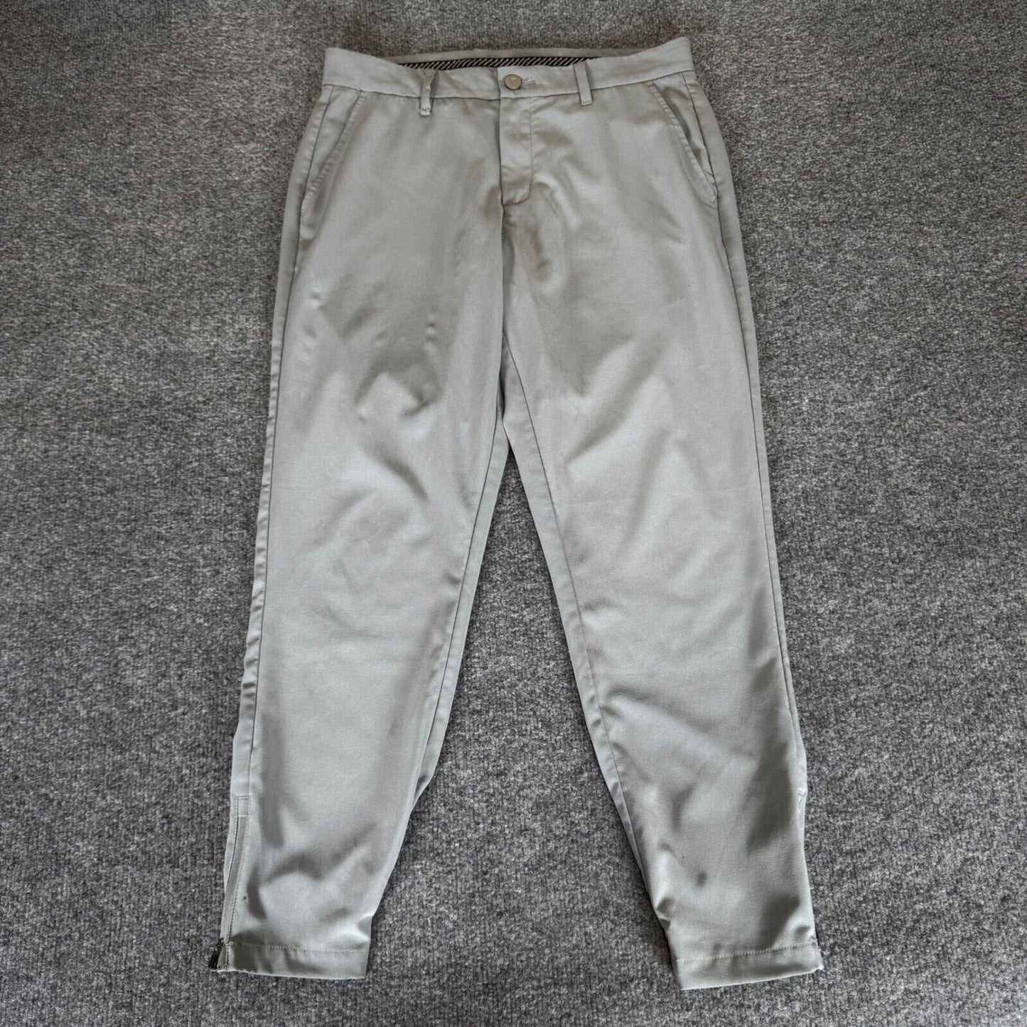 PRIMO Golf Pants Mens 32x26 Gray Lightweight Athletic Stretch Performance Casual