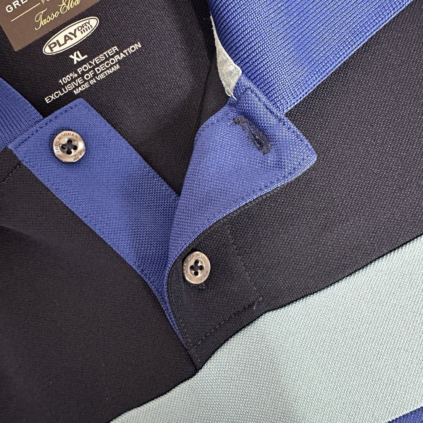 Greg Norman Shirt Mens XL Blue Polo Golf Short Sleeve Performance Dadcore Adult