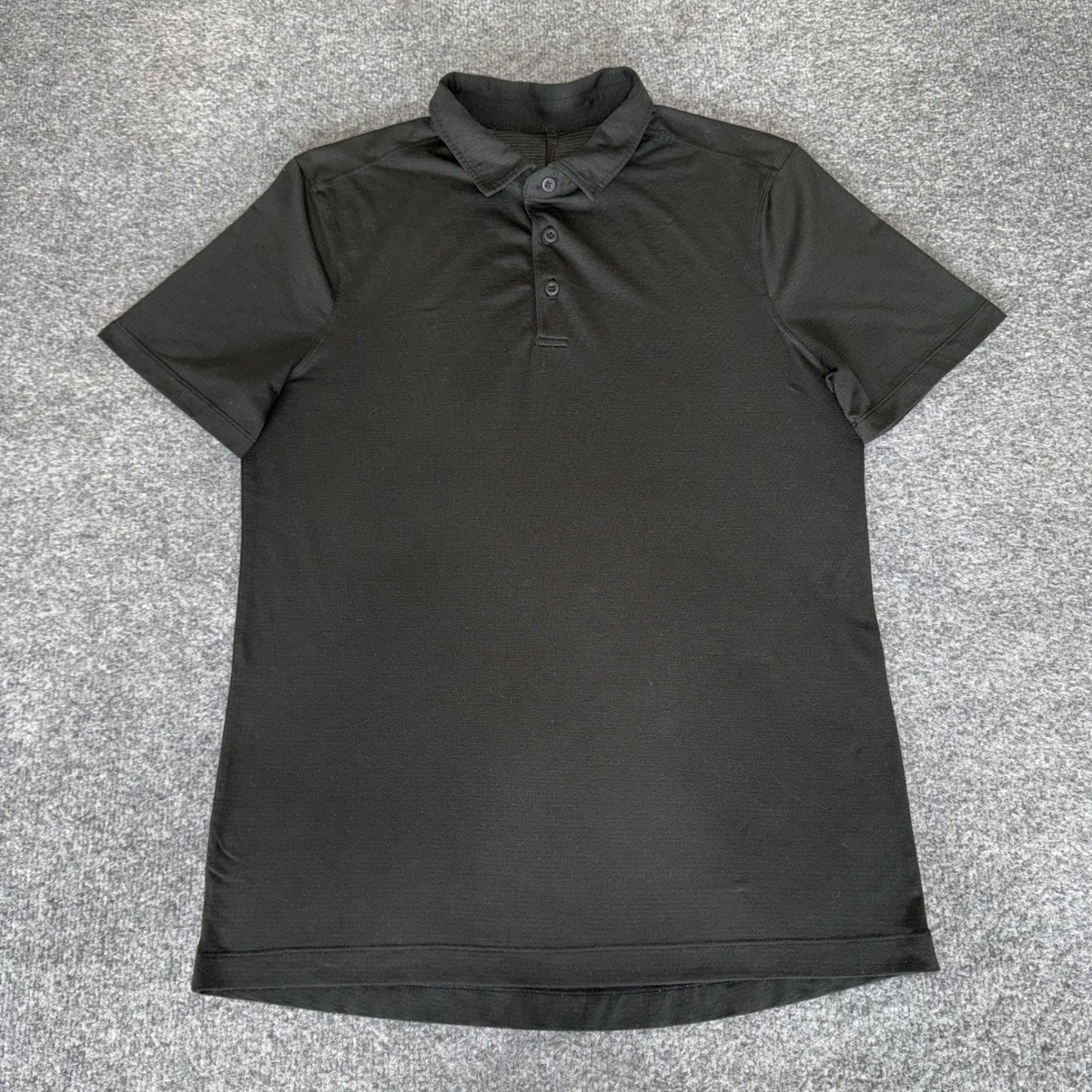 Lululemon Polo Shirt Mens Small Black Short Sleeve Performance Golf Athleisure