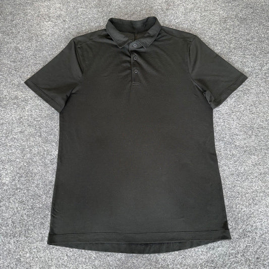 Lululemon Polo Shirt Mens Small Black Short Sleeve Performance Golf Athleisure