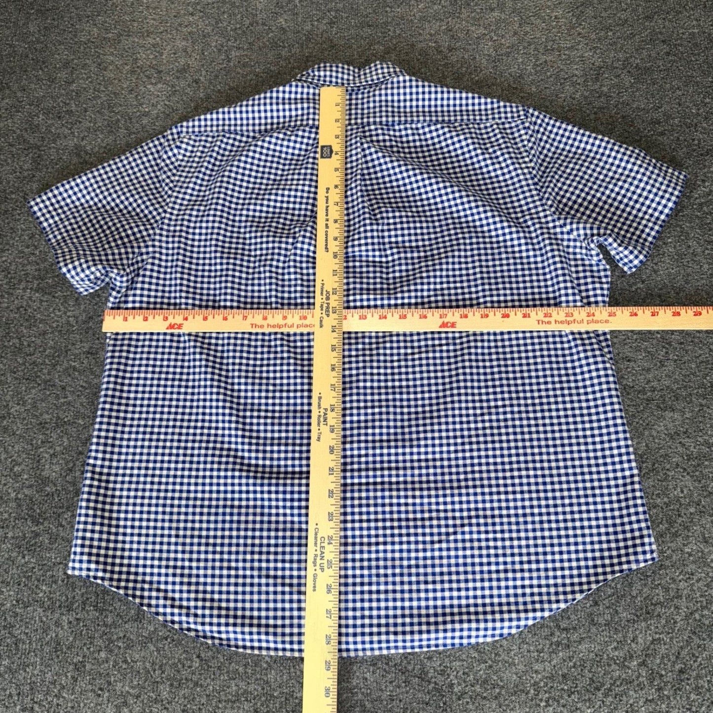 Polo Ralph Lauren Shirt Mens XL Blue Gingham Flesh Pony Short Sleeve Casual