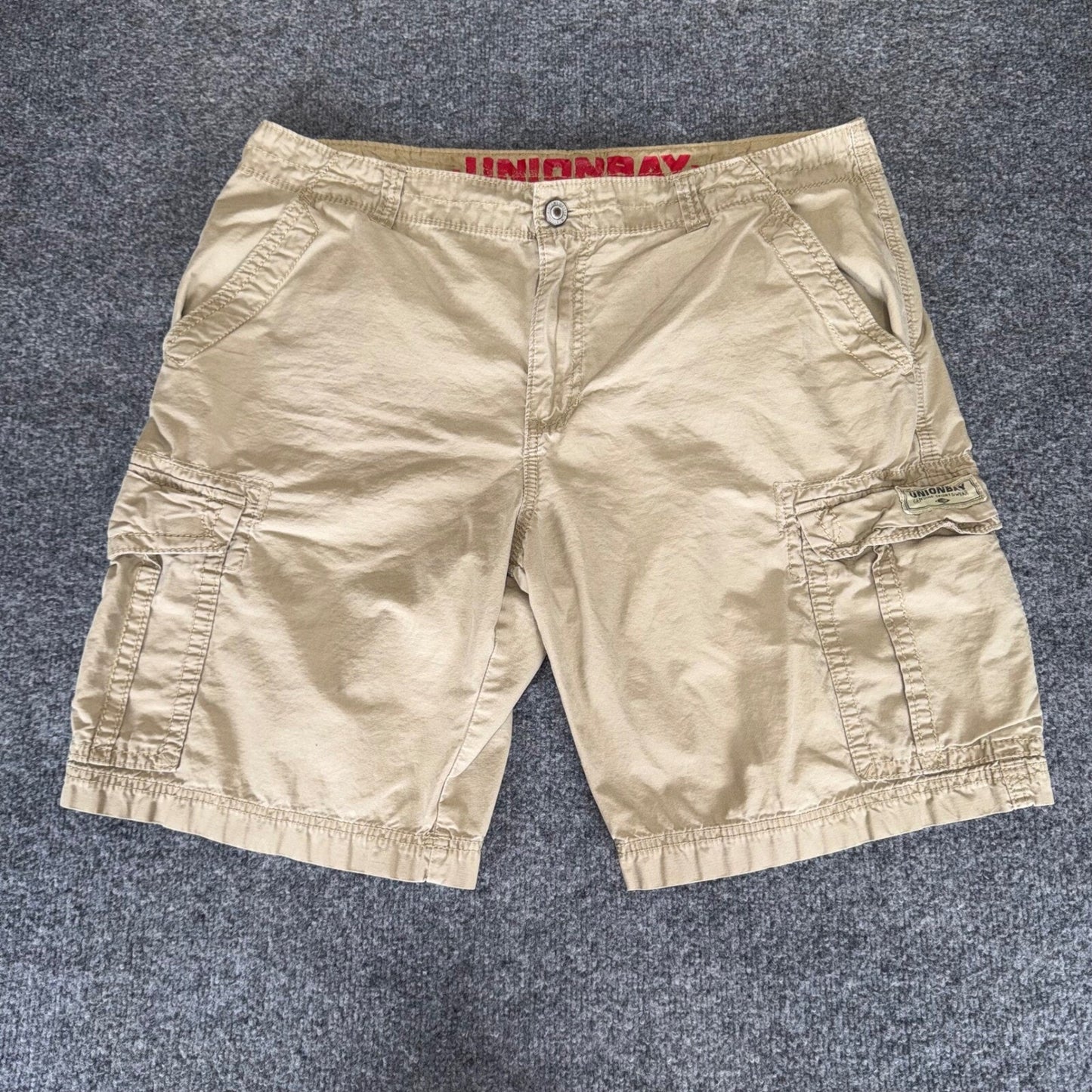 Unionbay Cargo Shorts Mens 38x10 Beige Casual High Rise Outdoor Hiking Utility