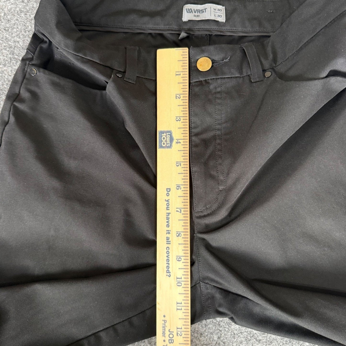 VRST Mens Slim Fit 5-Pocket Commuter Pants Black 30x28 Performance Stretch Golf