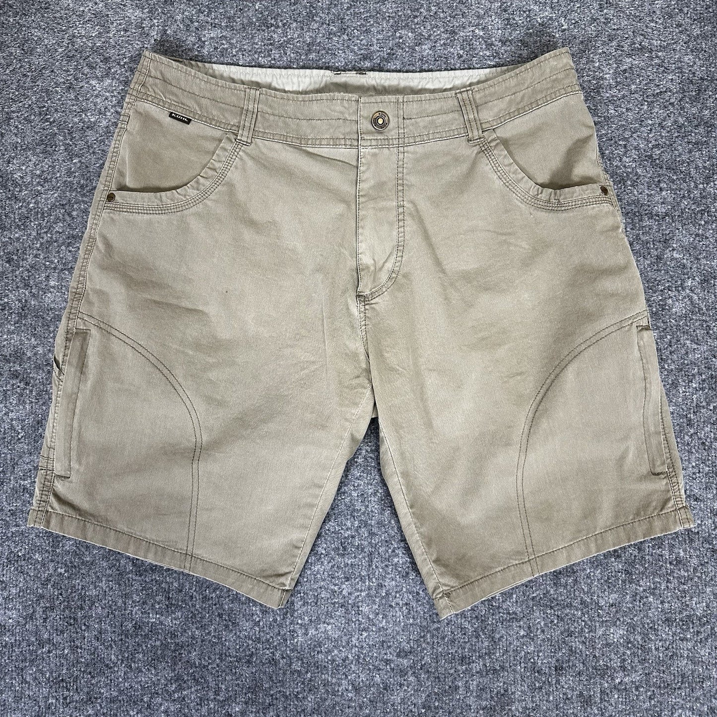 Kuhl Ramblr Cargo Shorts Mens 36 Beige Outdoors 10" Hiking Casual Gorpcore
