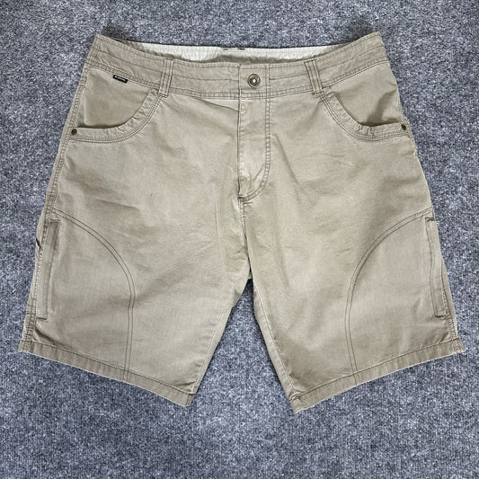 Kuhl Ramblr Cargo Shorts Mens 36 Beige Outdoors 10" Hiking Casual Gorpcore