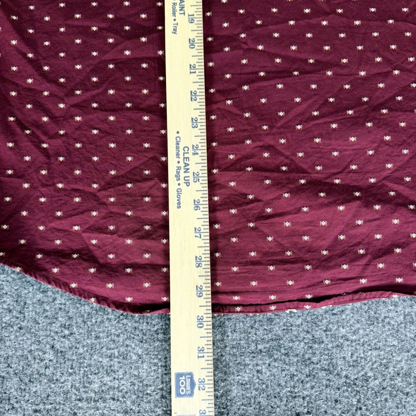 7 Diamonds Mens Large Short Sleeve Button Up Shirt Maroon Geometric Print Cotton