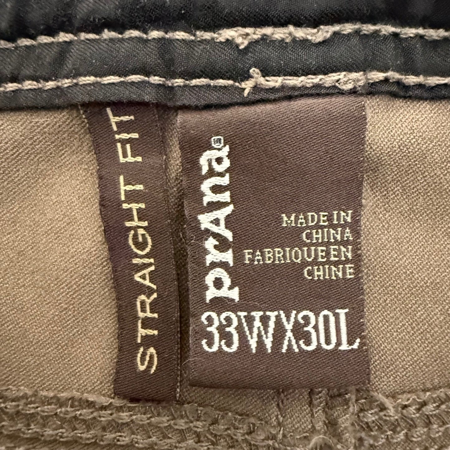 prAna Stretch Zion Pants Mens 33x30 (34x29) Beige Cargo Hiking Outdoor Gorpcore