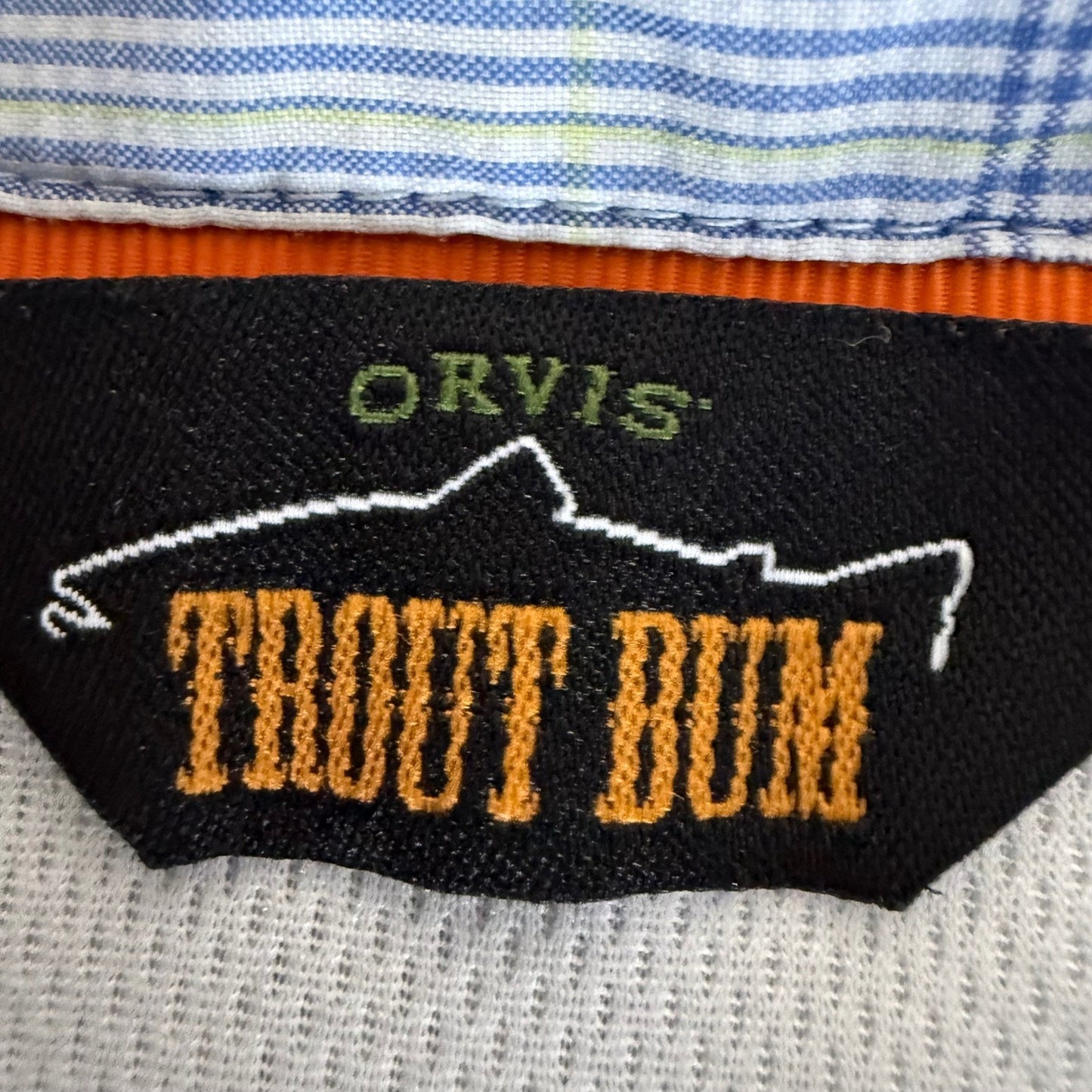 Orvis Trout Bum Mens XL Plaid Fishing Shirt Long Sleeve Blue Yellow Button Up