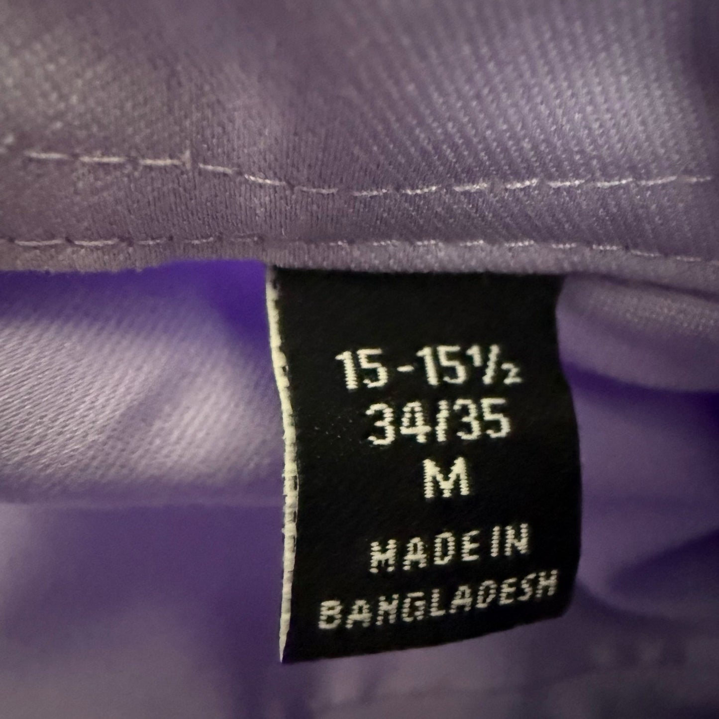 Van Heusen Mens M Regular Fit Stretch Dress Shirt Lavender 15-15.5 34/35 NEW
